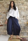 Jo Jo Quirky Hopsack Crop Pant Navy 